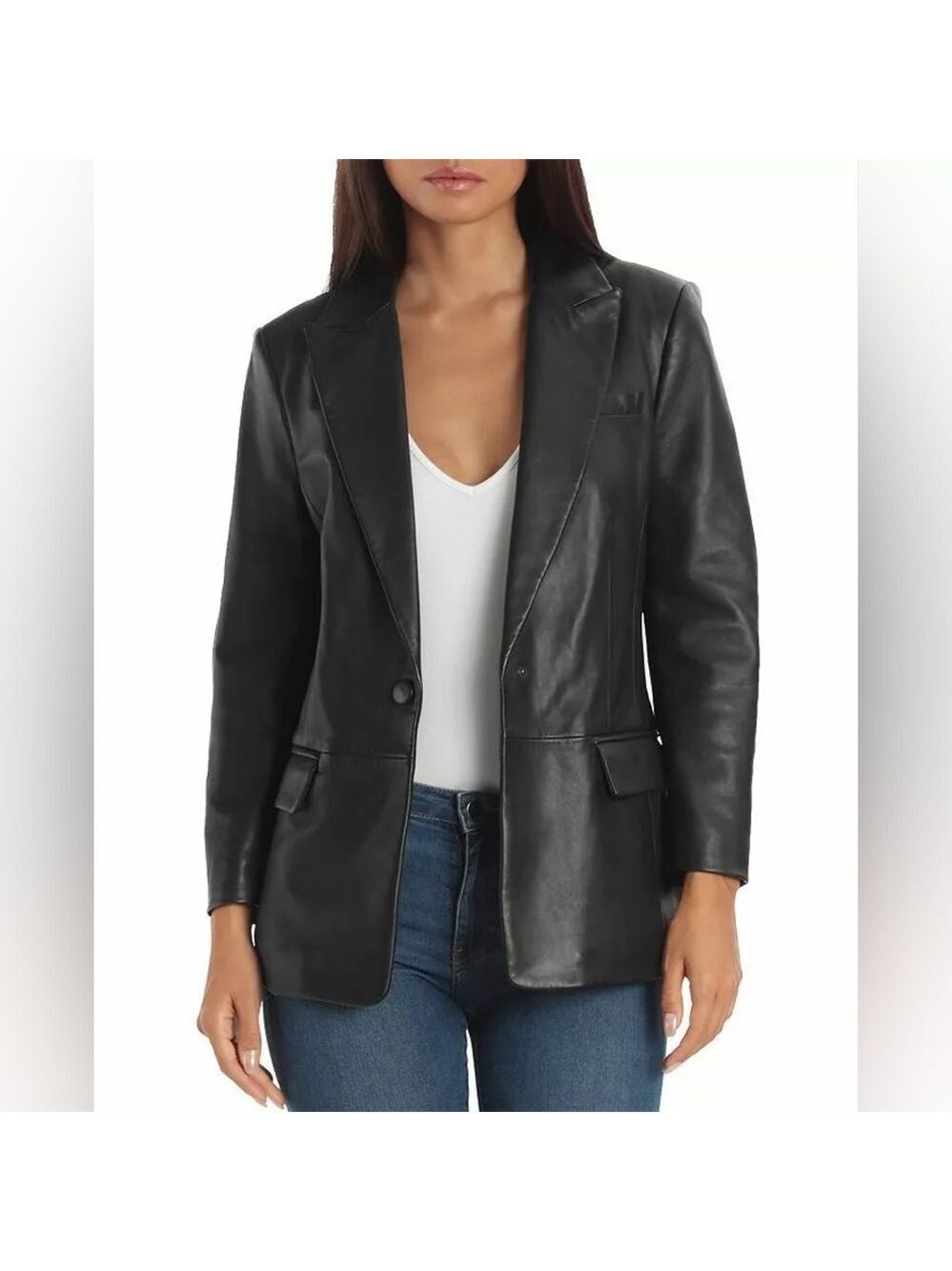 BAGATELLE CITY BLACK Leather Blazer Jacket